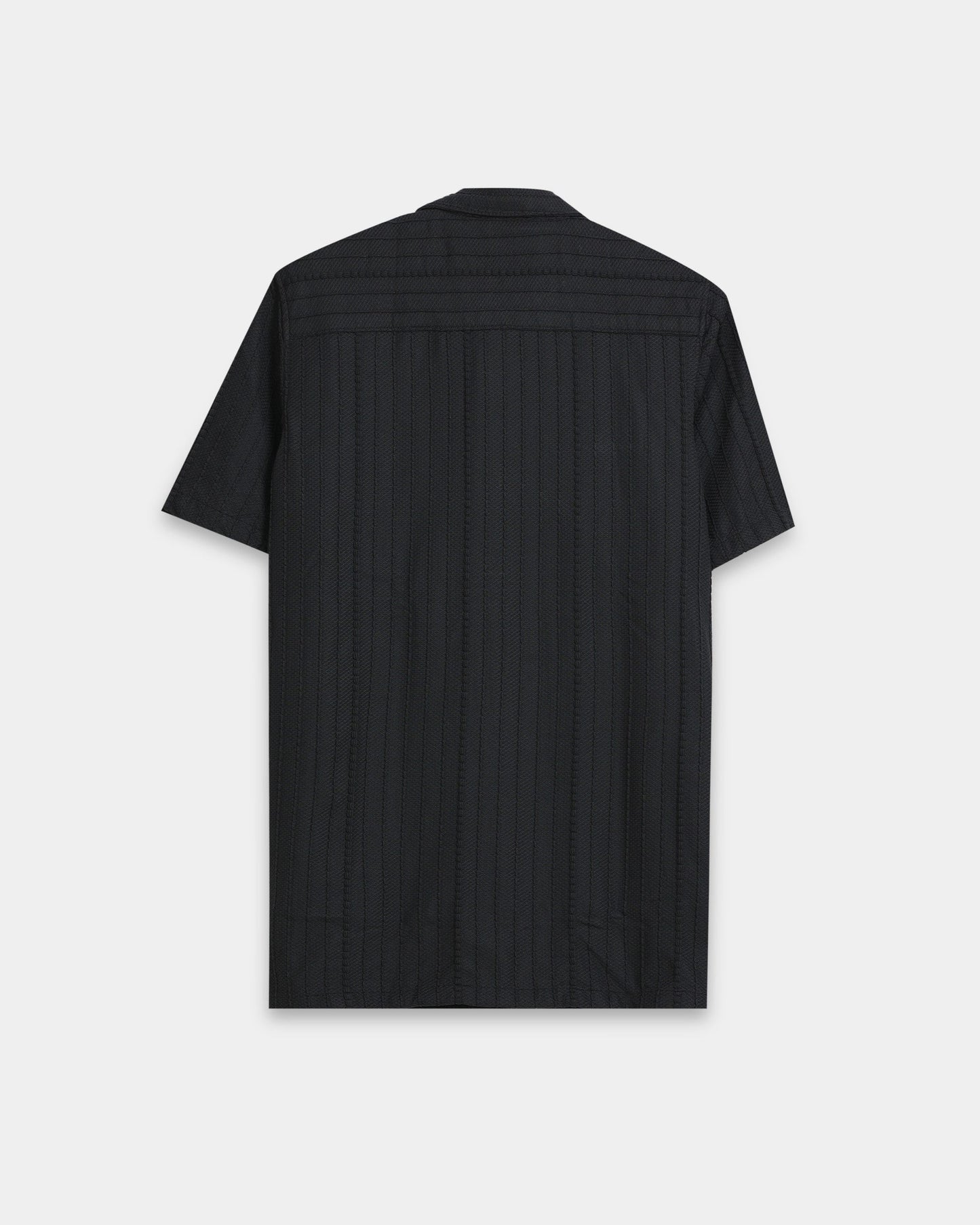 VERTIX Black Textured Knit Shirt