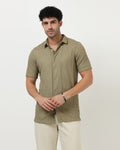 VERTIX Green Textured Knit Shirt