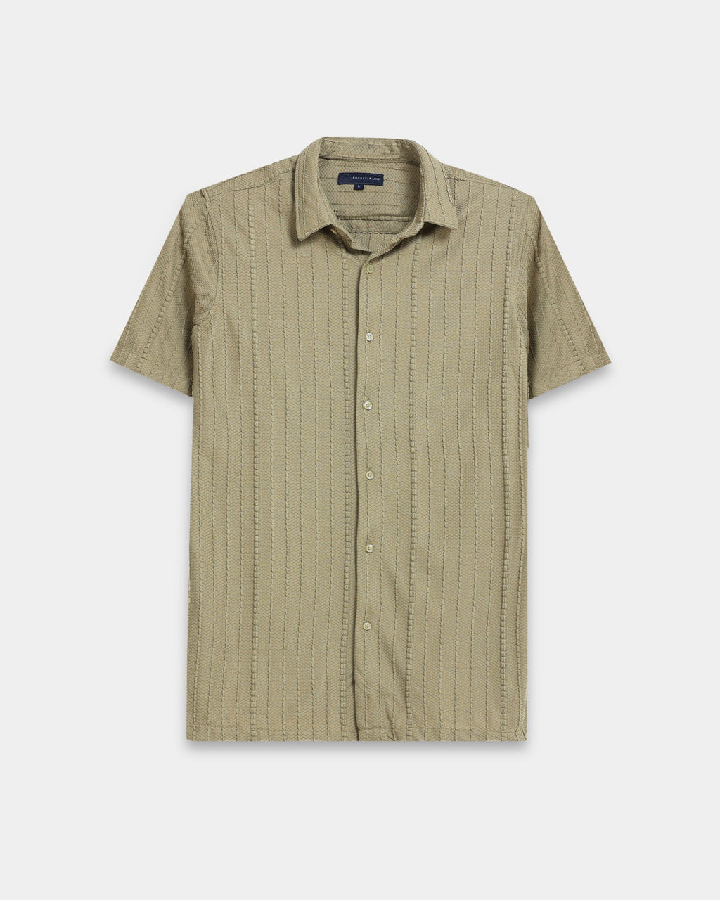 VERTIX Green Textured Knit Shirt