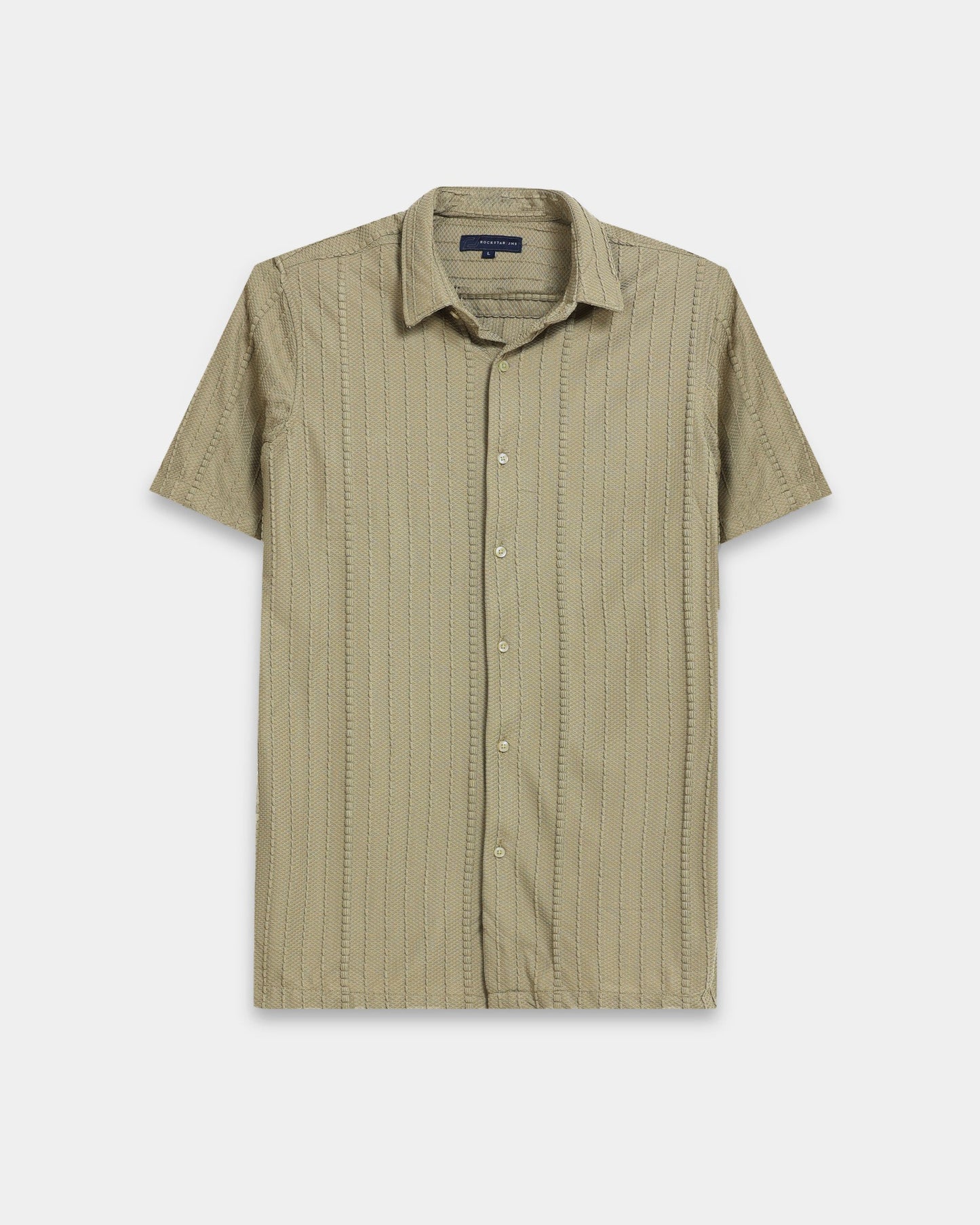VERTIX Green Textured Knit Shirt