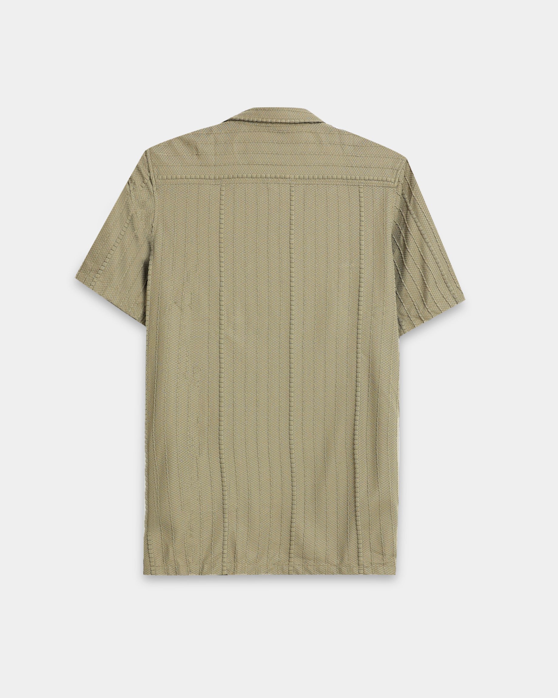VERTIX Green Textured Knit Shirt