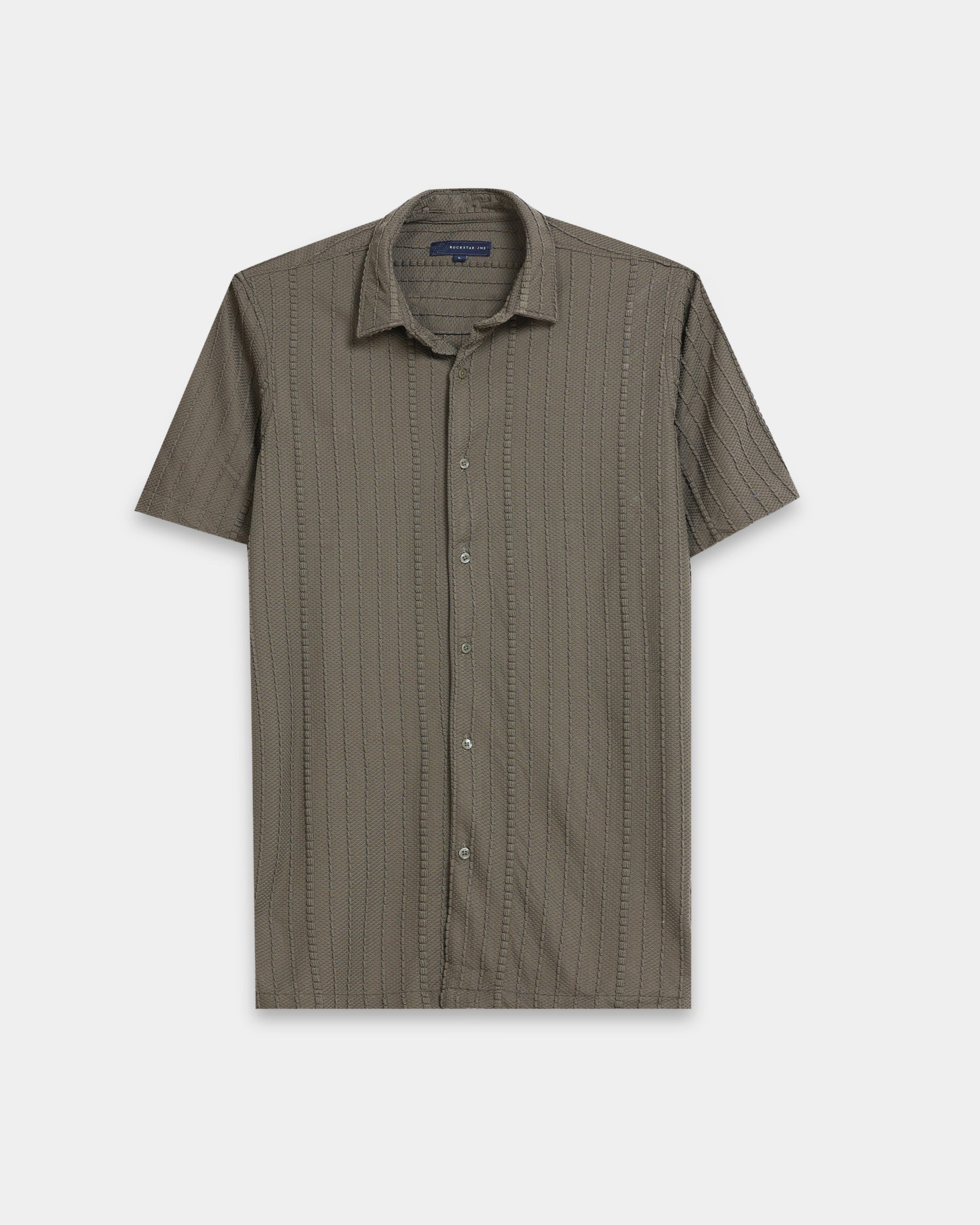 VERTIX Dark Green Textured Knit Shirt