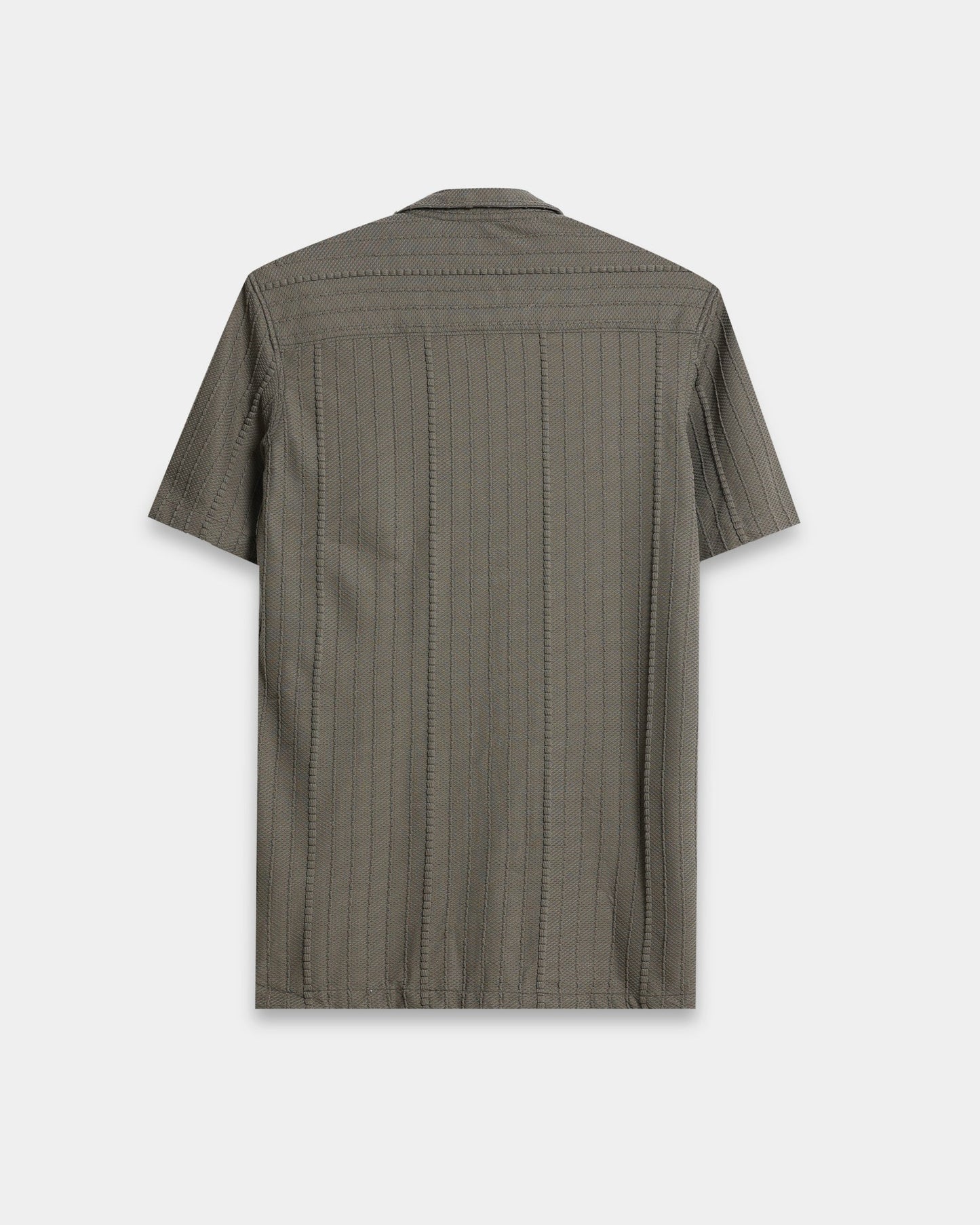 VERTIX Dark Green Textured Knit Shirt