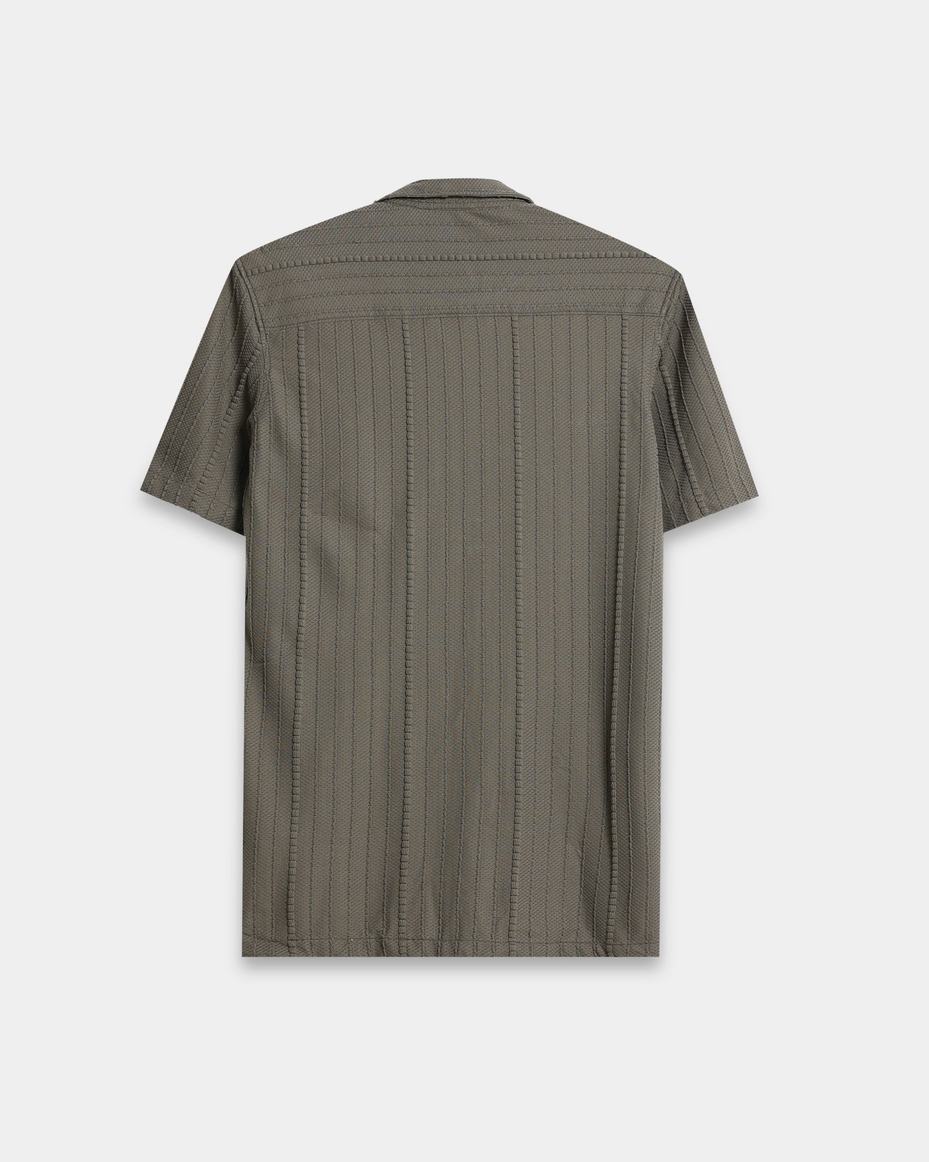 VERTIX Dark Green Textured Knit Shirt