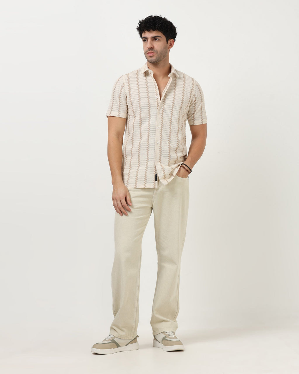 DUNE Beige Zigline Shirt