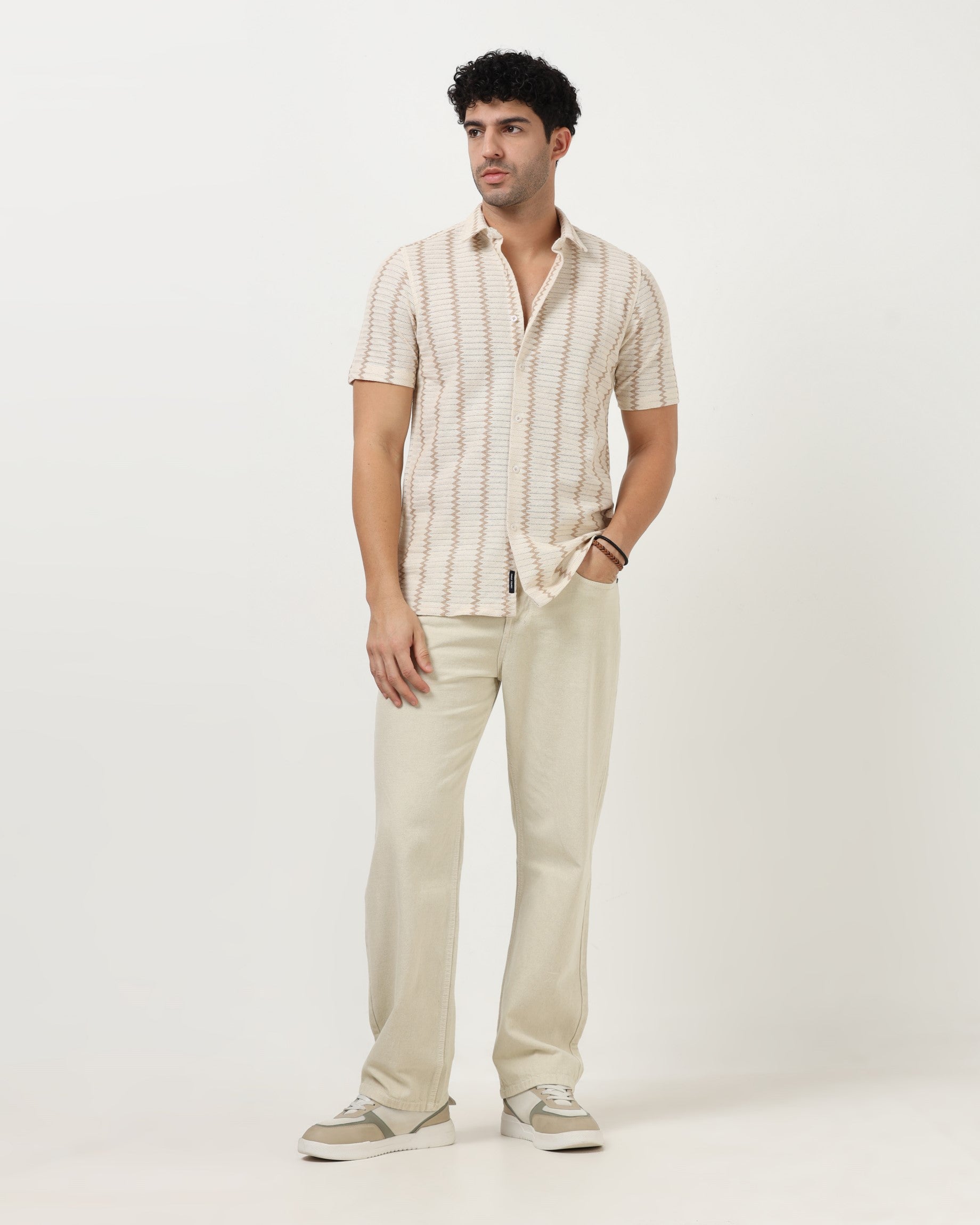 DUNE Beige Zigline Shirt