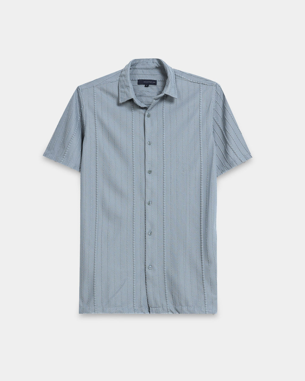 VERTIX Blue Textured Knit Shirt