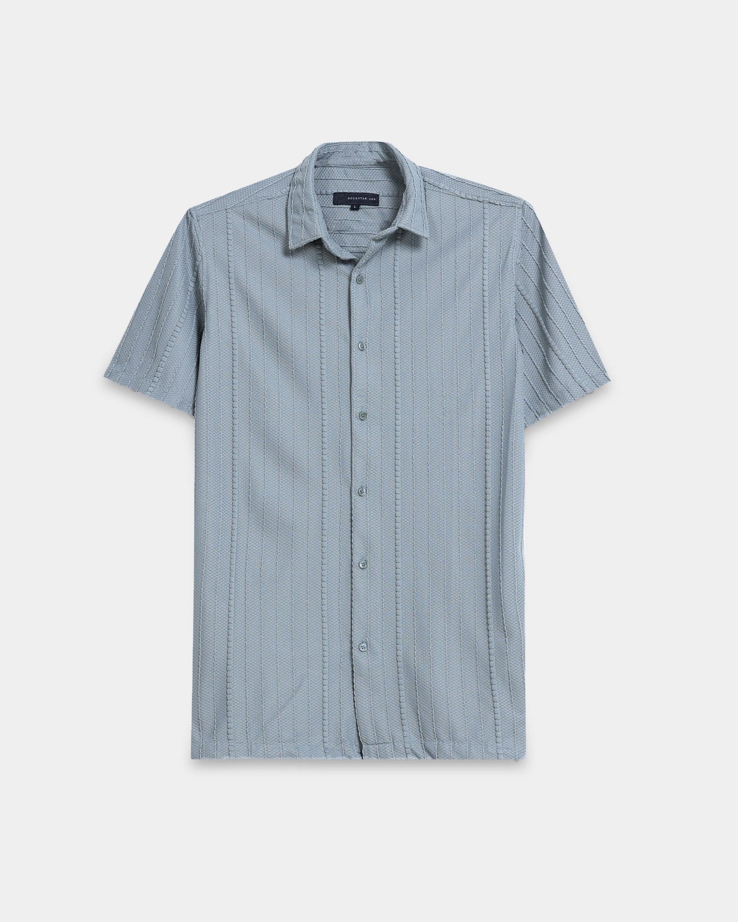 VERTIX Blue Textured Knit Shirt