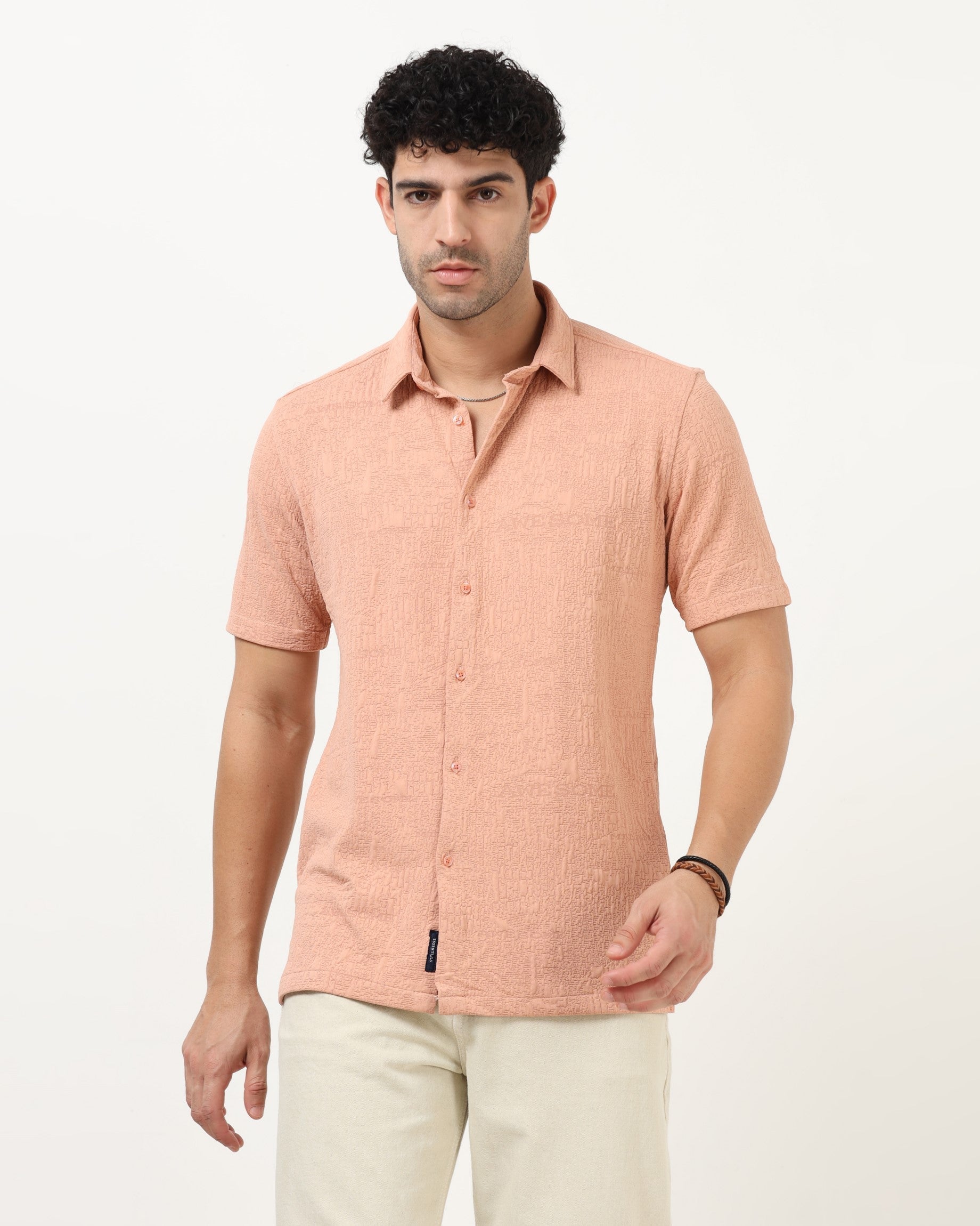 FOAM Peach Textured Shirt