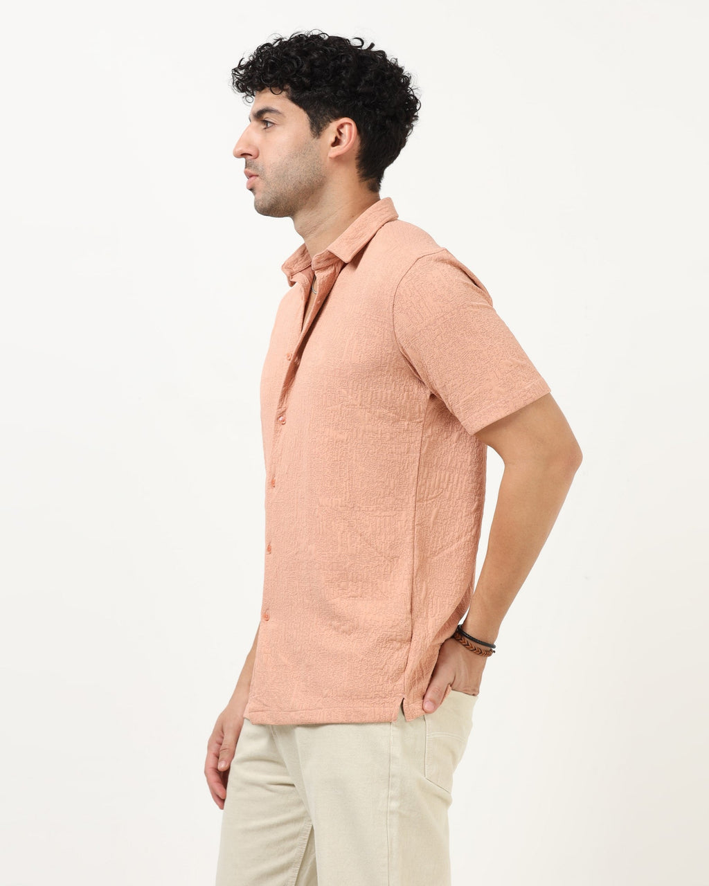 FOAM Peach Textured Shirt