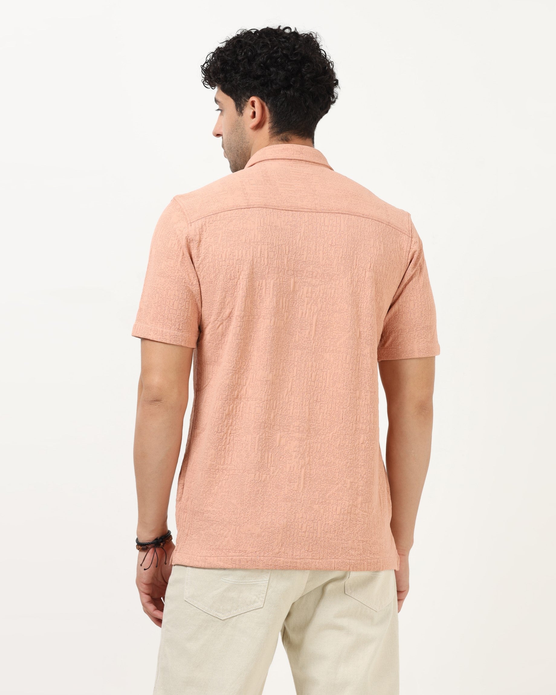 FOAM Peach Textured Shirt