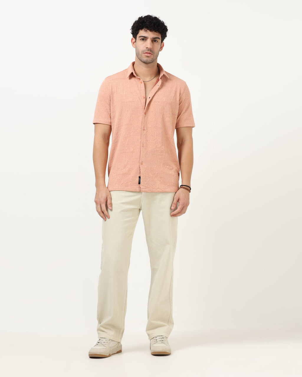 FOAM Peach Textured Shirt
