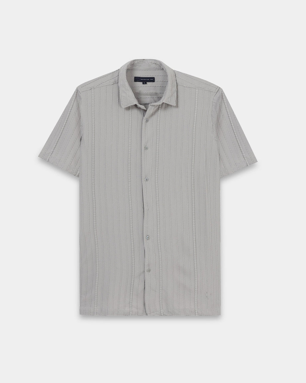 VERTIX Grey Textured Knit Shirt