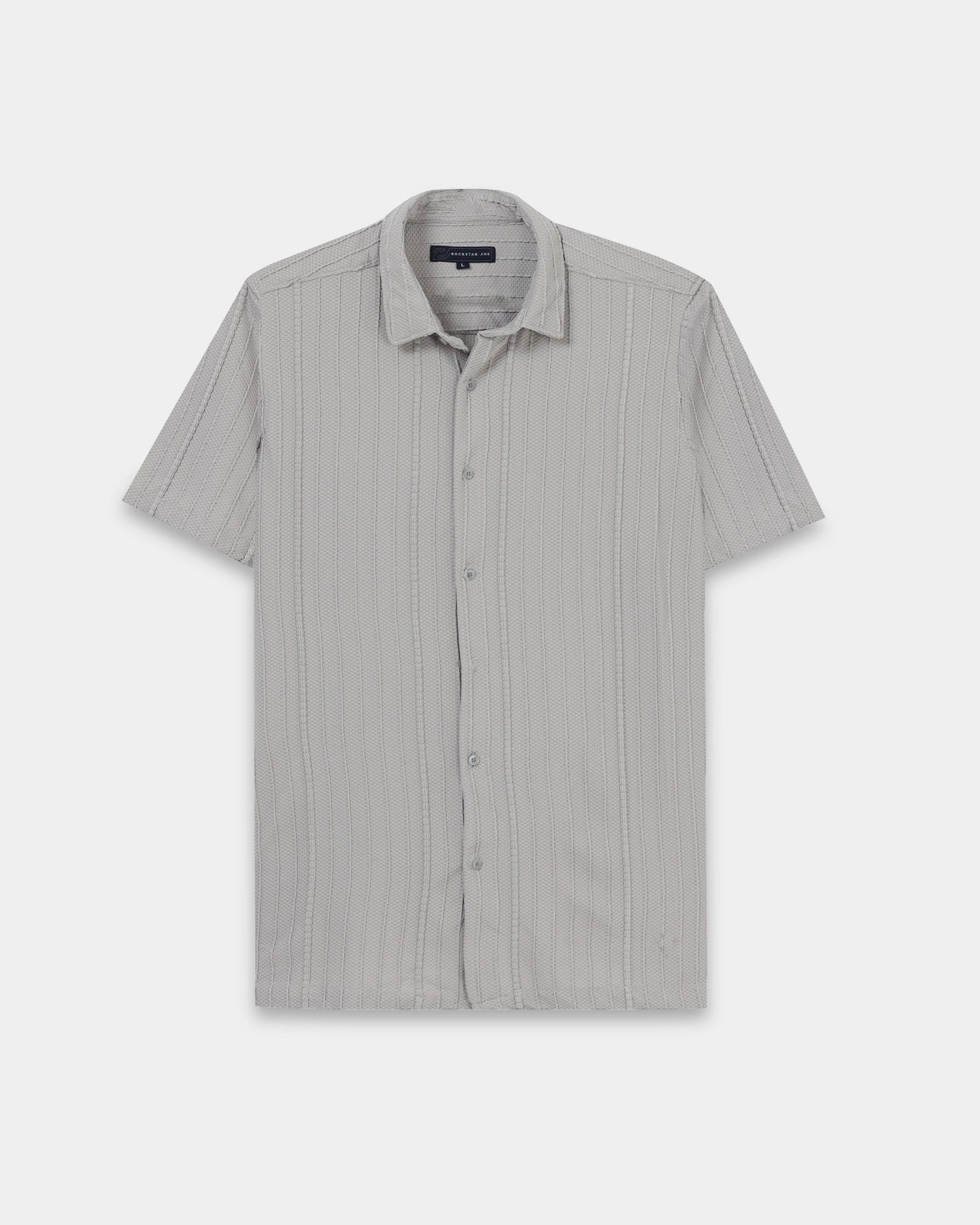 VERTIX Grey Textured Knit Shirt