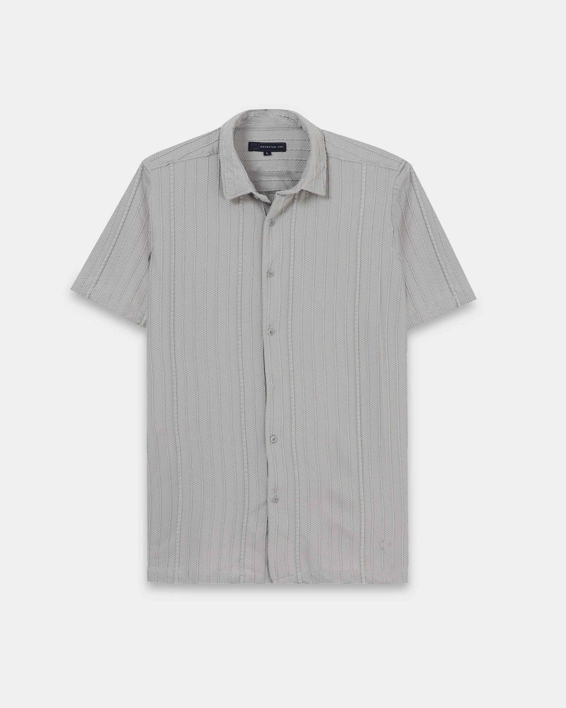 VERTIX Grey Textured Knit Shirt