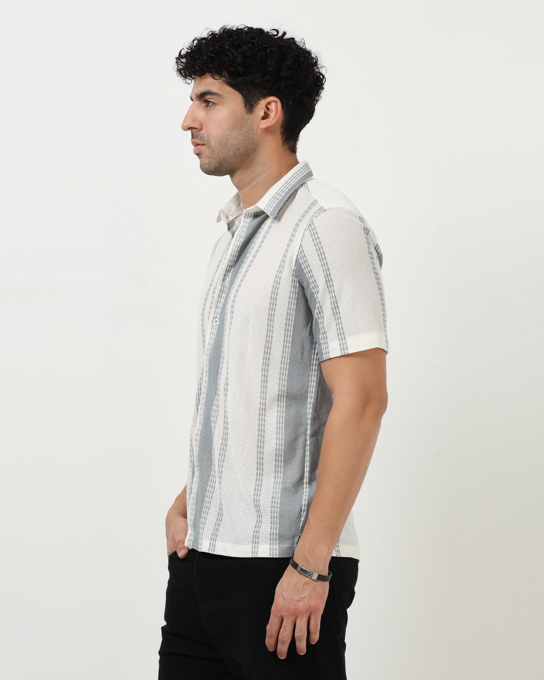 VOLT Light Blue Textured Knit Shirt