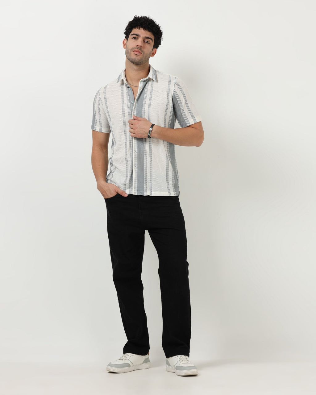 VOLT Light Blue Textured Knit Shirt