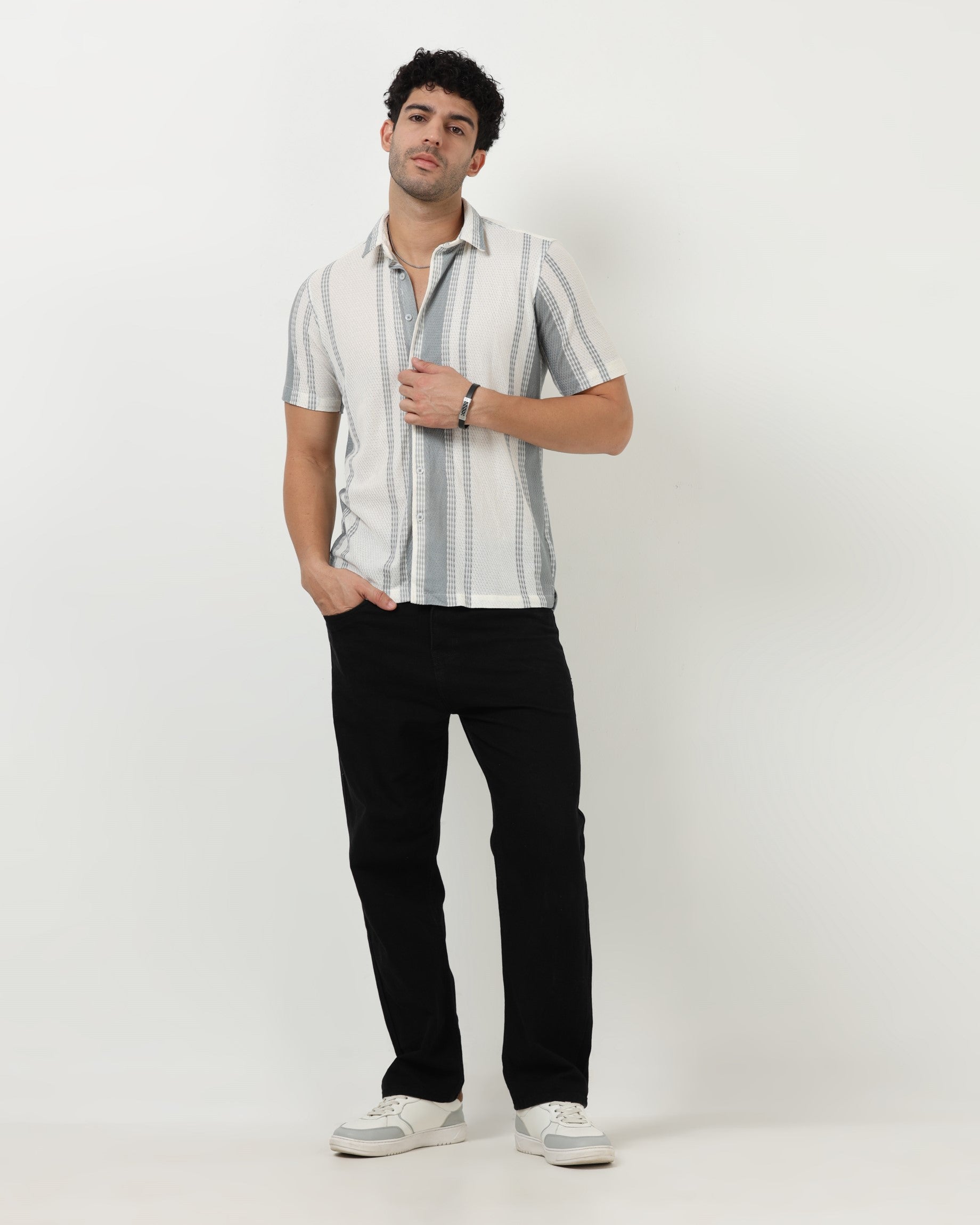 VOLT Light Blue Textured Knit Shirt