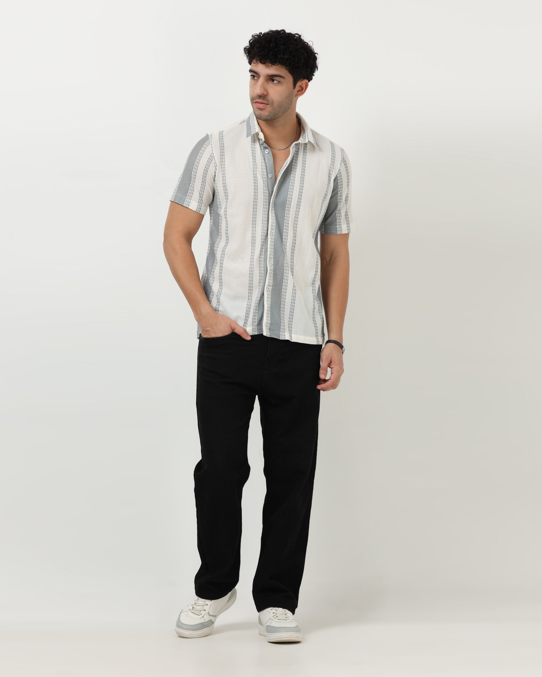 VOLT Light Blue Textured Knit Shirt