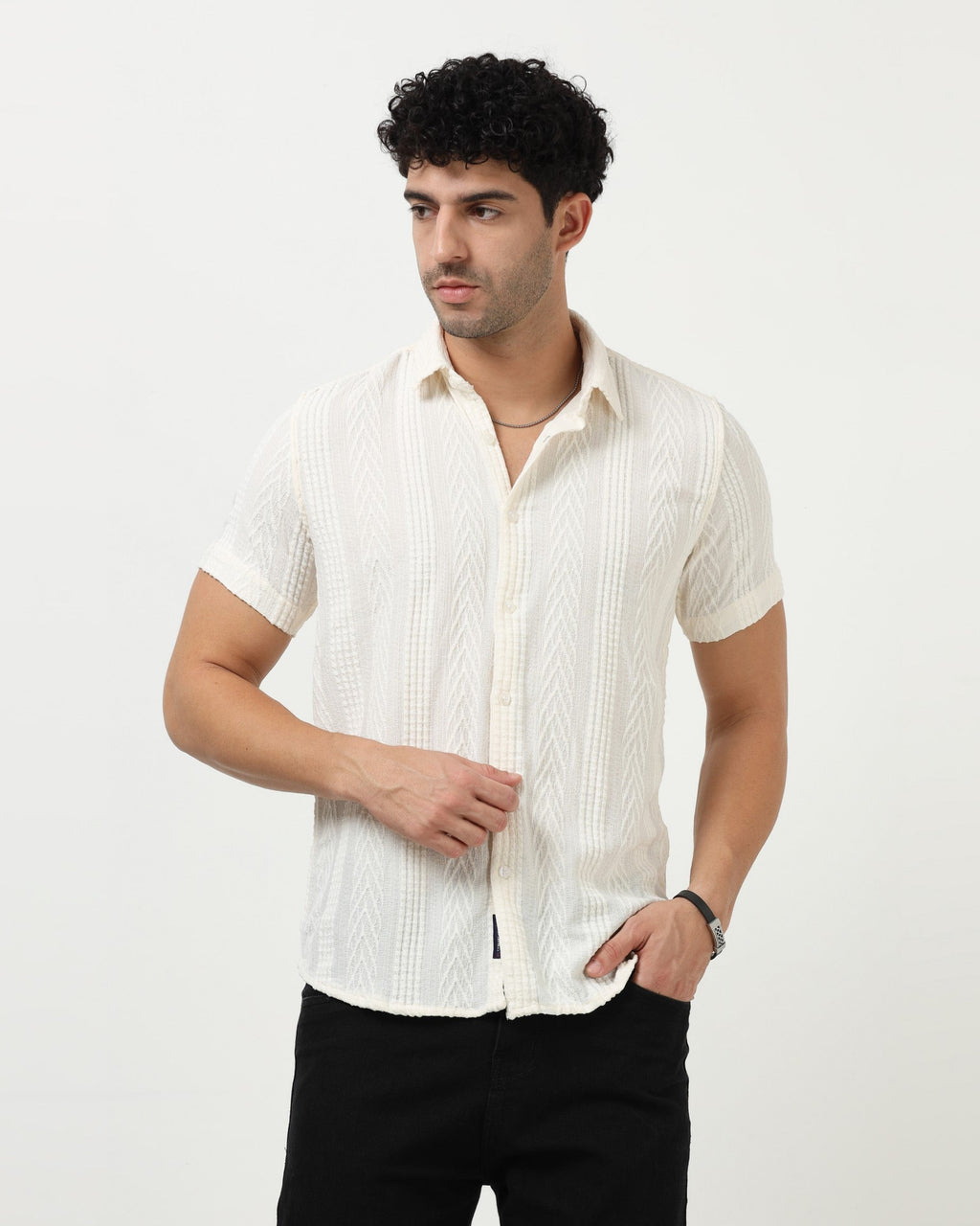 WAVE White Knit Shirt