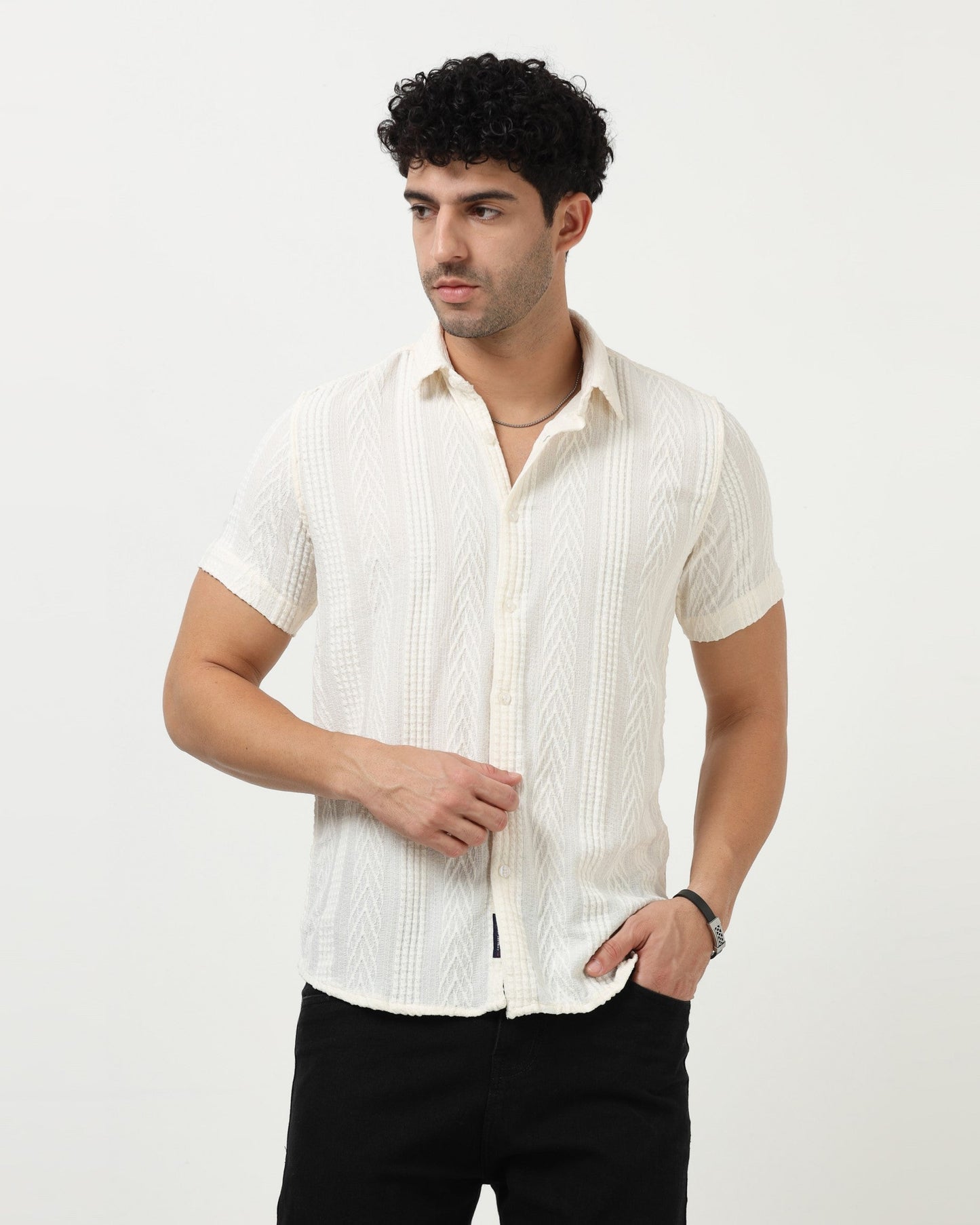 WAVE White Knit Shirt
