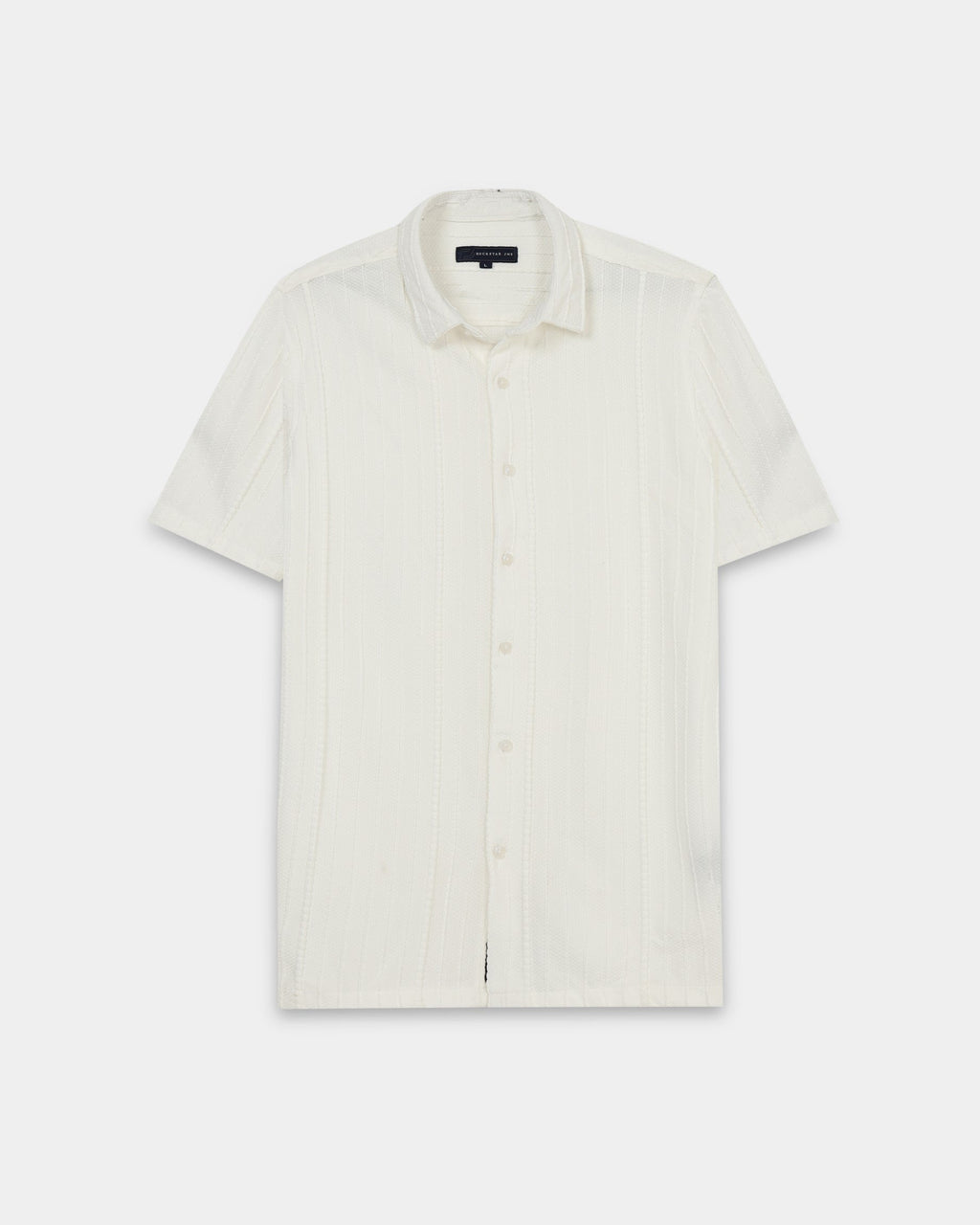 VERTIX White Textured Knit Shirt