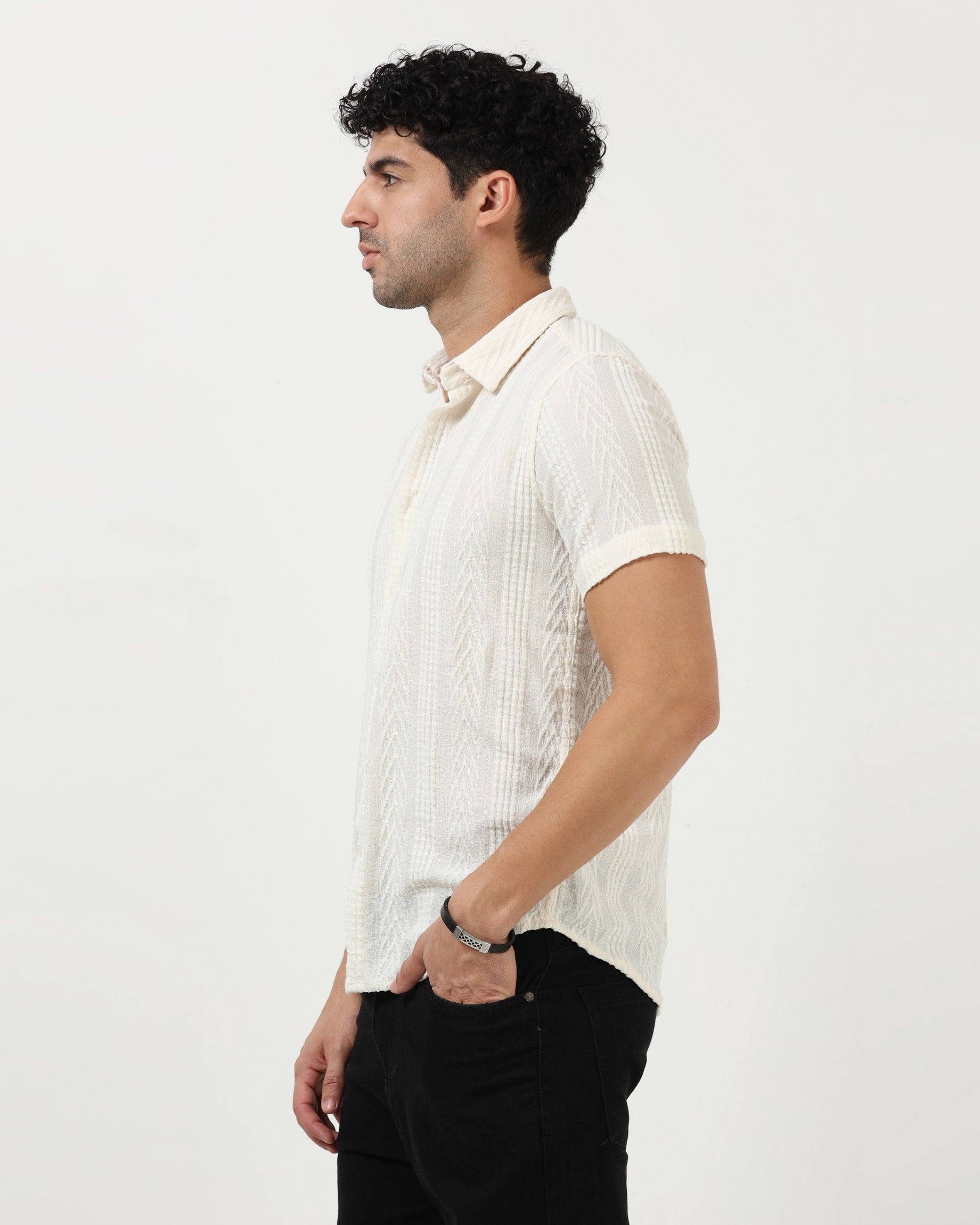WAVE White Knit Shirt