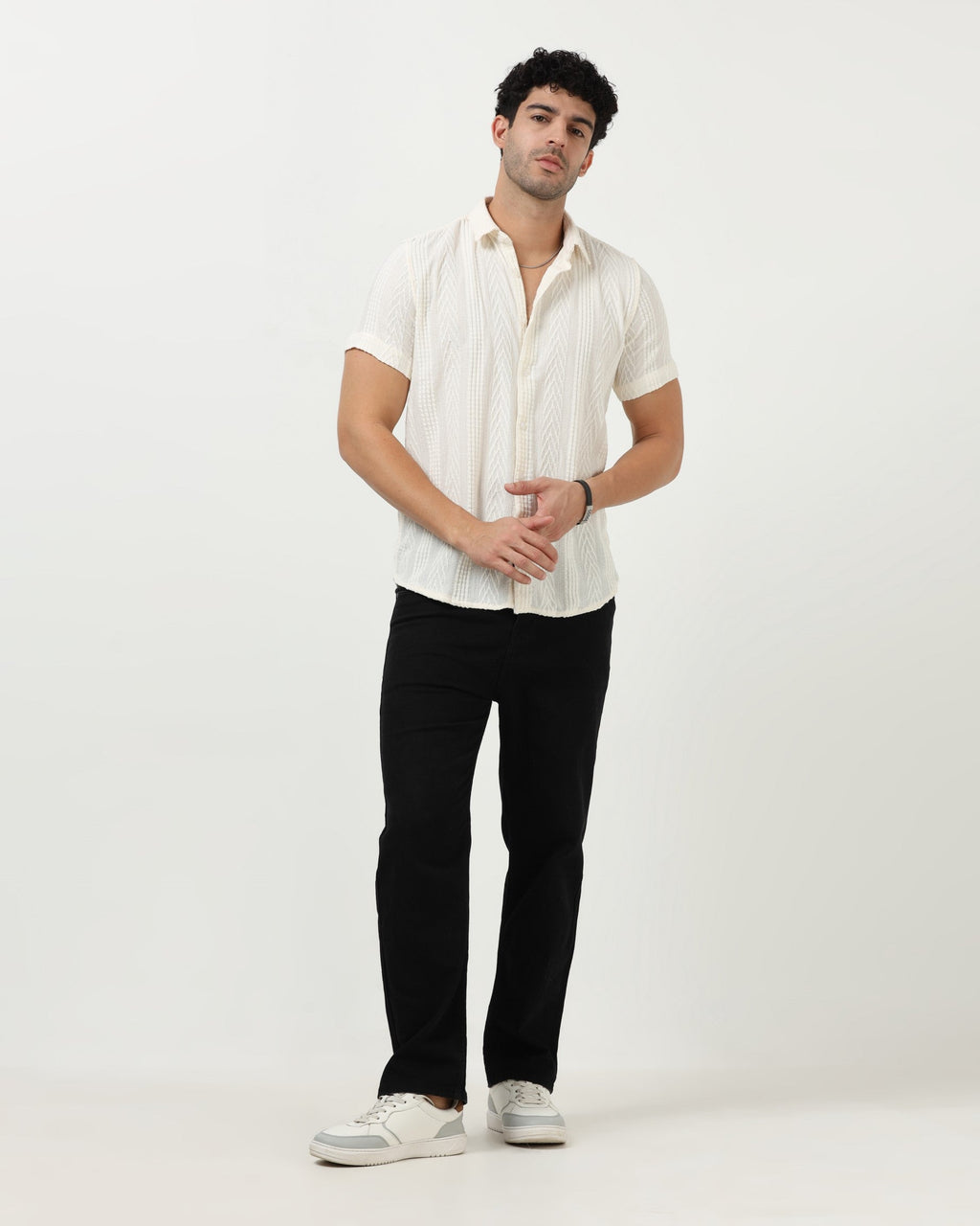 WAVE White Knit Shirt