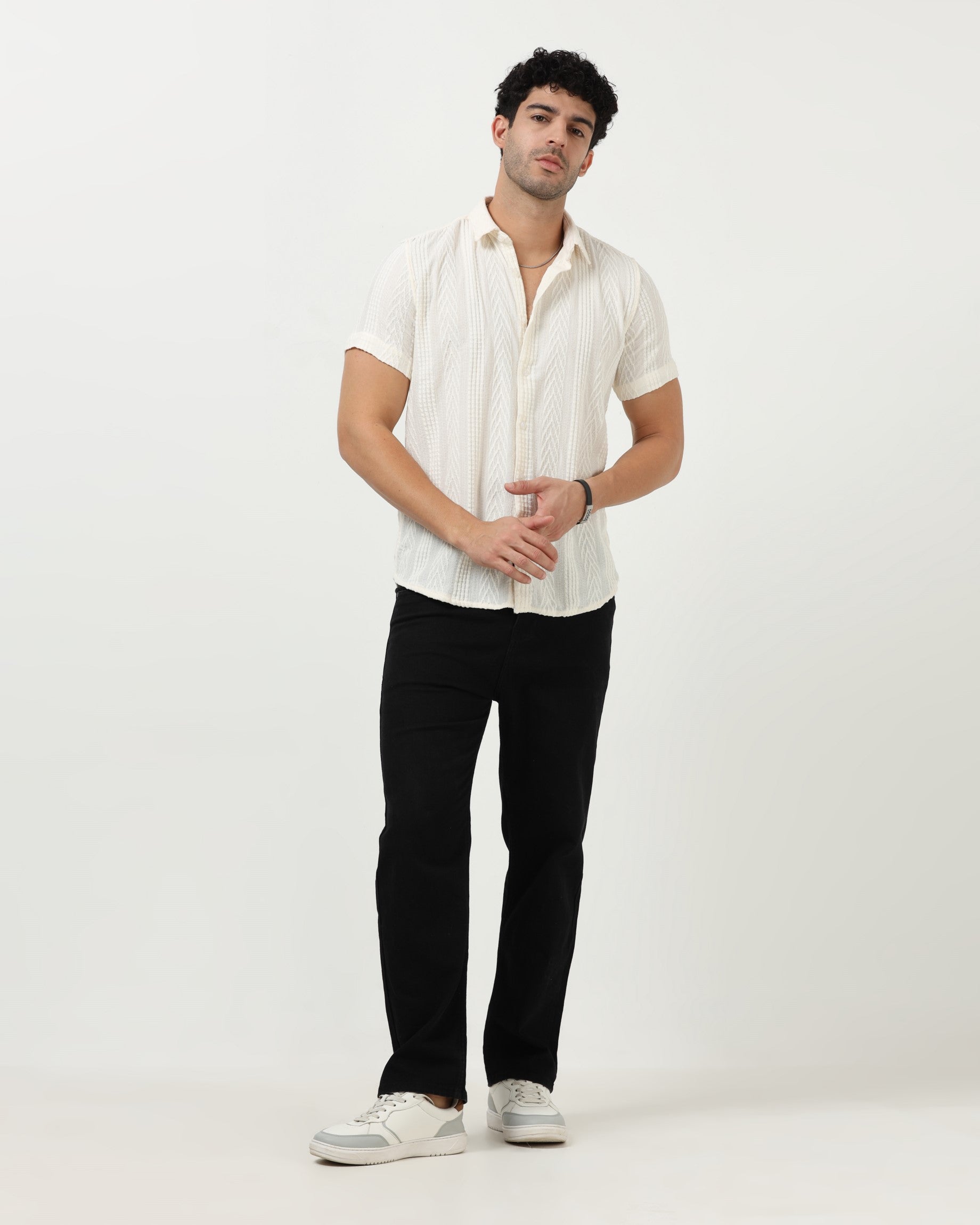 WAVE White Knit Shirt