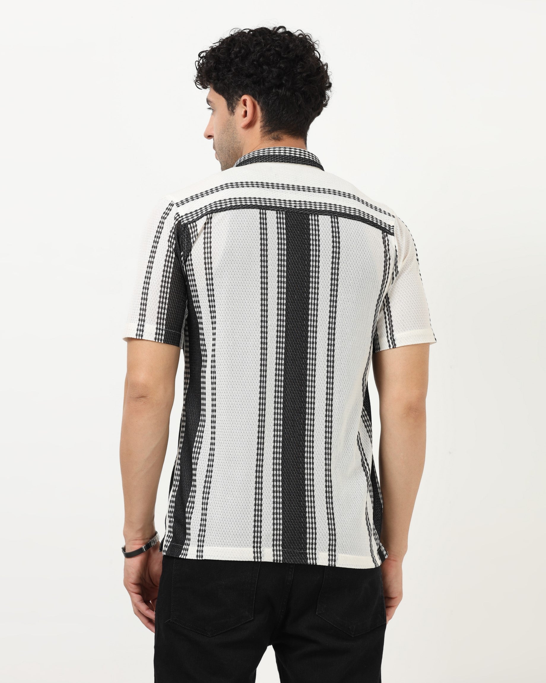 VOLT Black Textured Knit Shirt