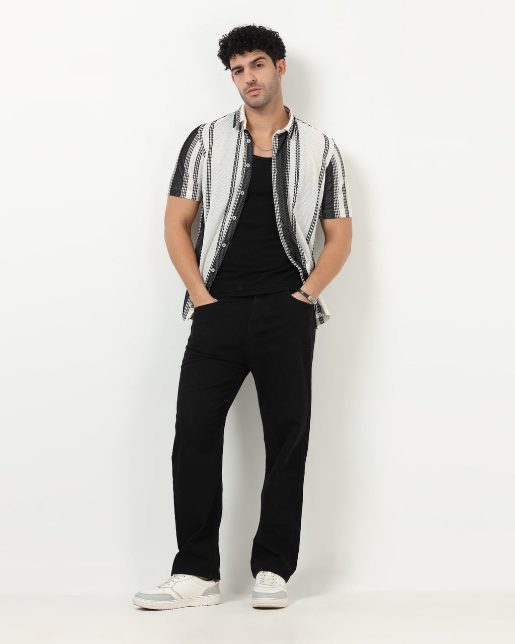 VOLT Black Textured Knit Shirt