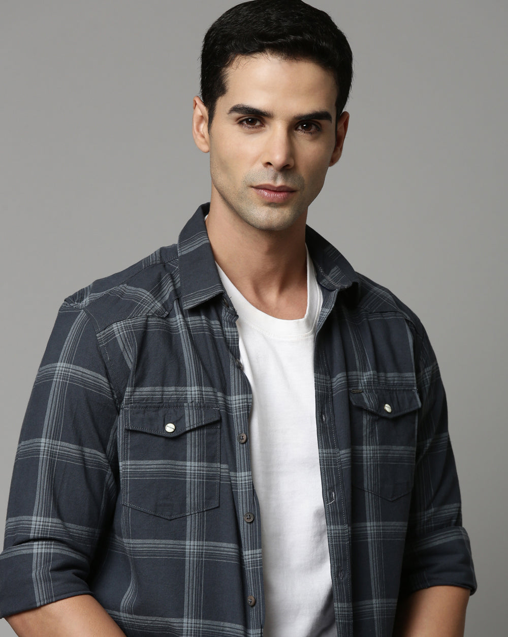Swing Grey Checkered Shirt
