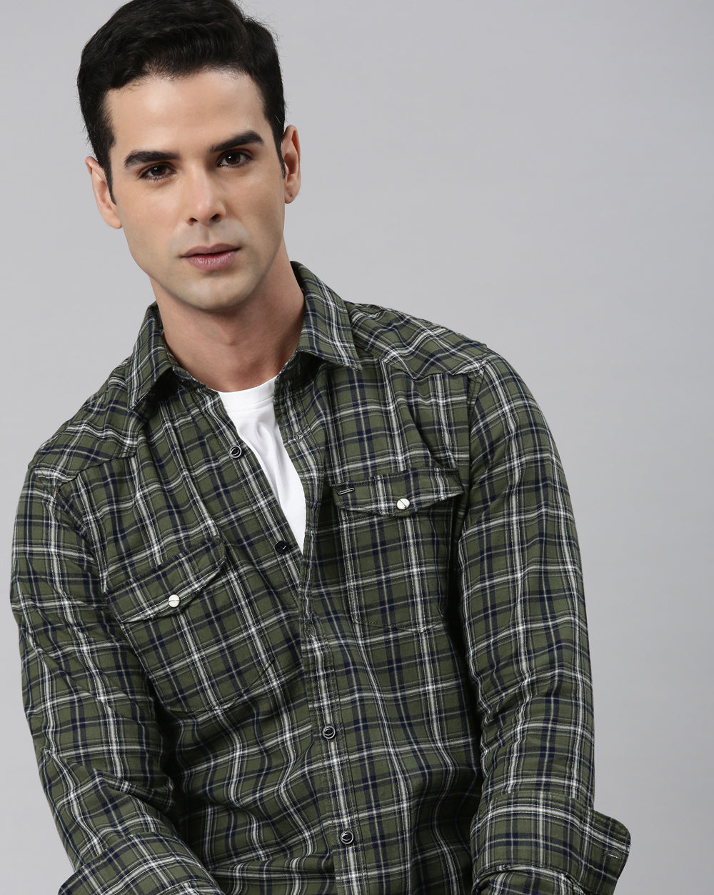Swing Forever Olive Checkered Shirt