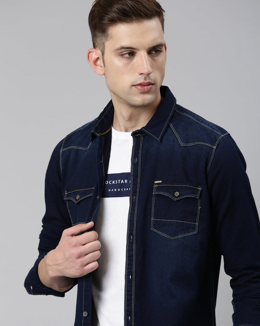 Men's Twill Indigo Denim Shirt