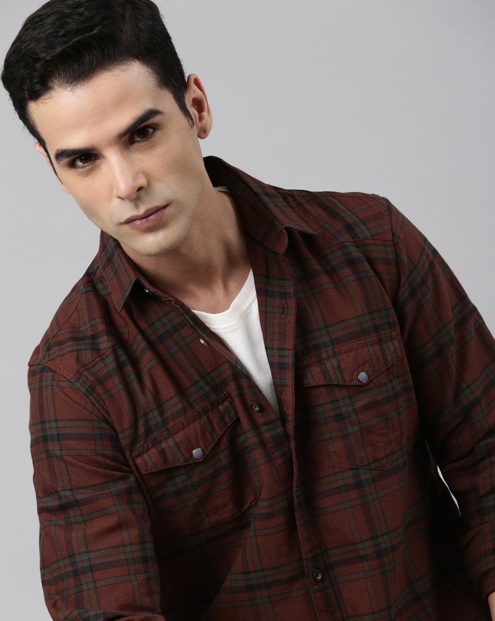 Swing Maroon Plaid Shirt