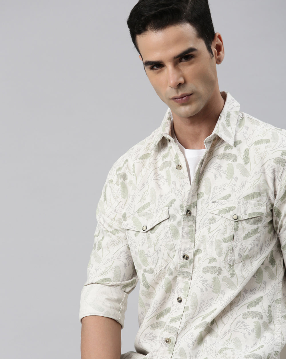 Green Printed Shirt