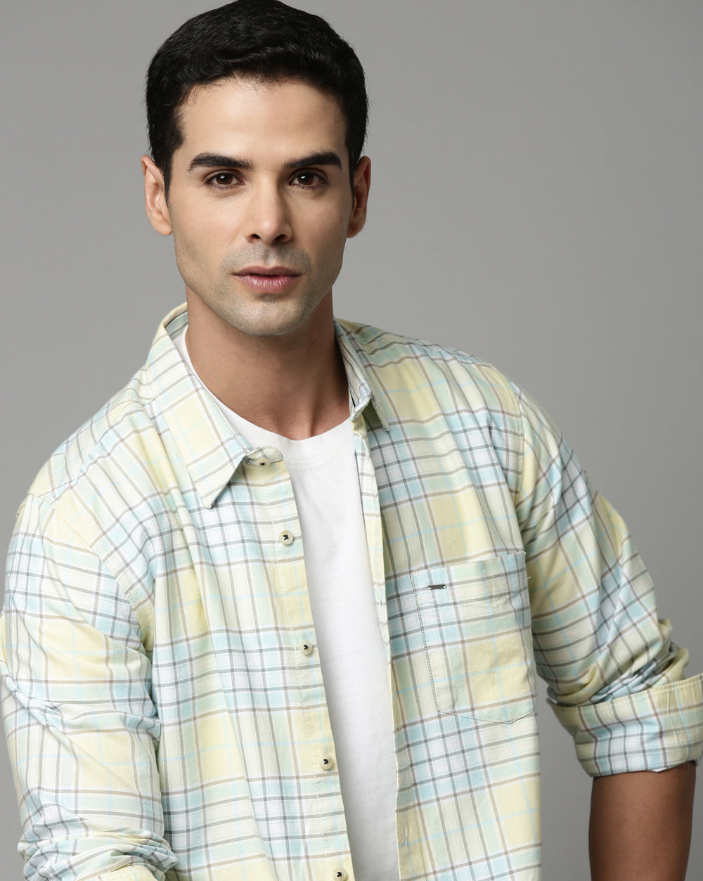 Sway Lemon Yellow Checkered Shirt