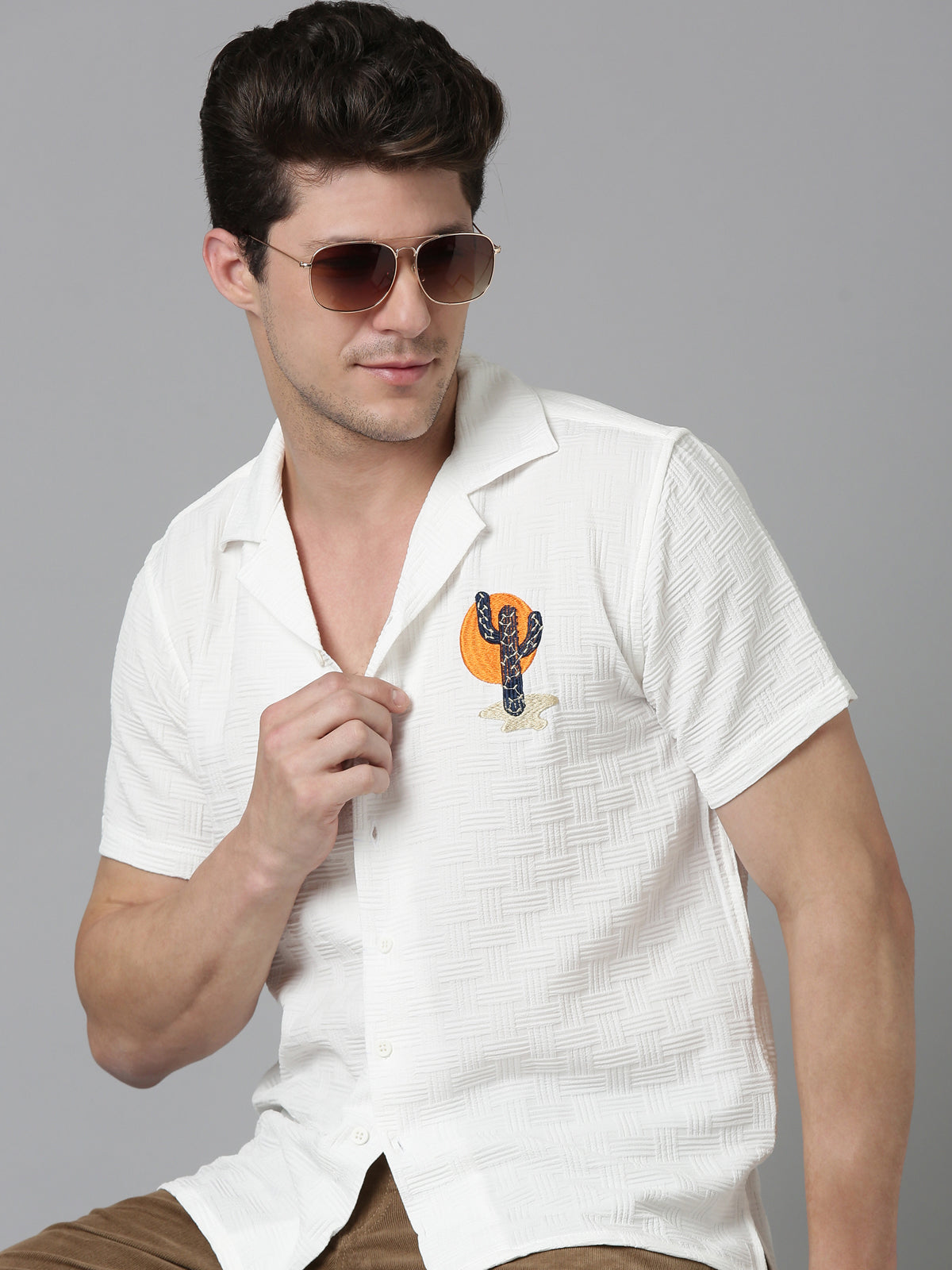 Men Cactus shirt - White