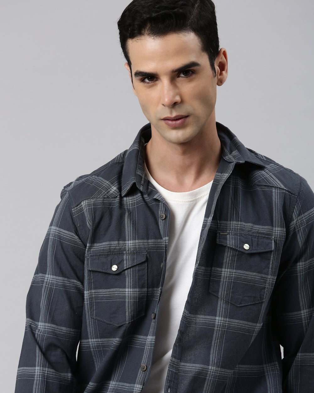 Swing Grey Checkered Shirt
