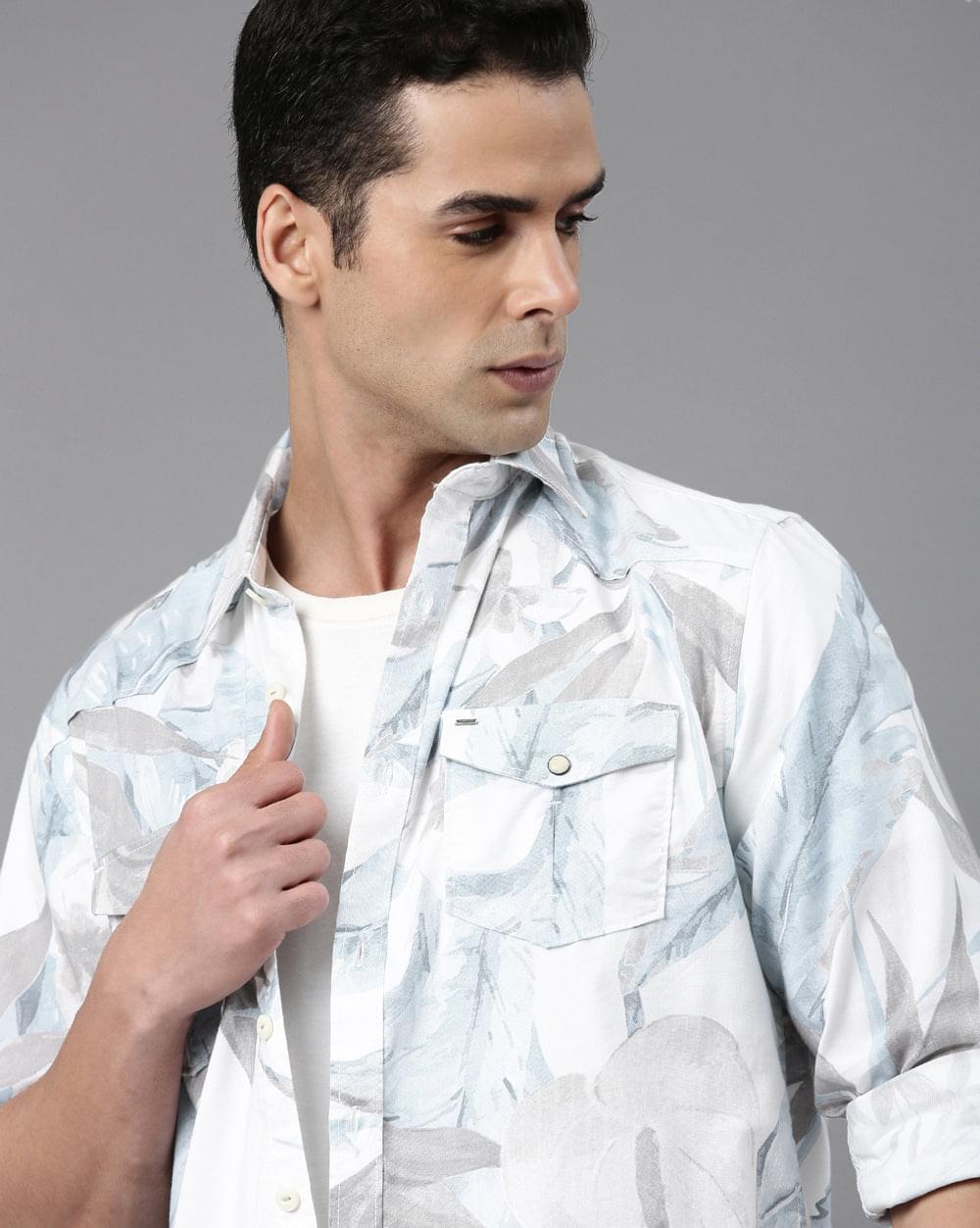 Blue Printed Shirt
