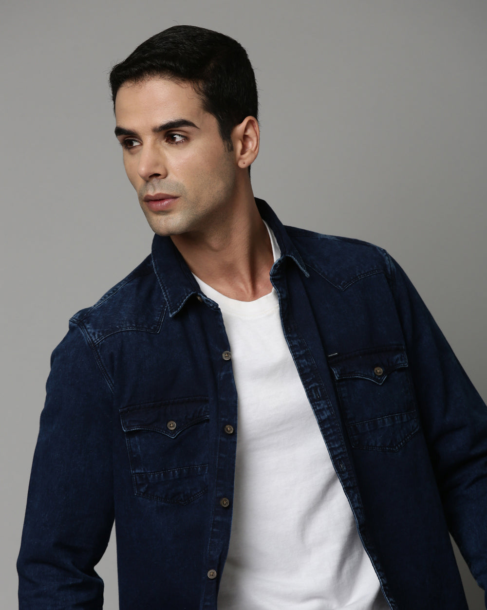 Denim Indigo Double Pocket Shirt