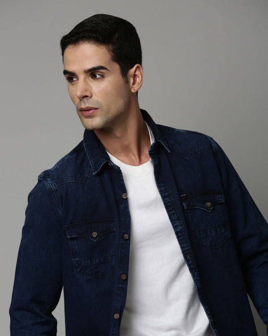 Denim Indigo Double Pocket Shirt