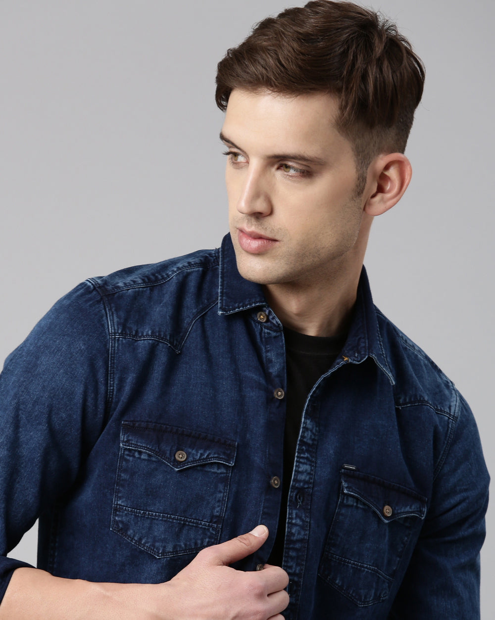 Indigo Double Pocket Denim Shirt