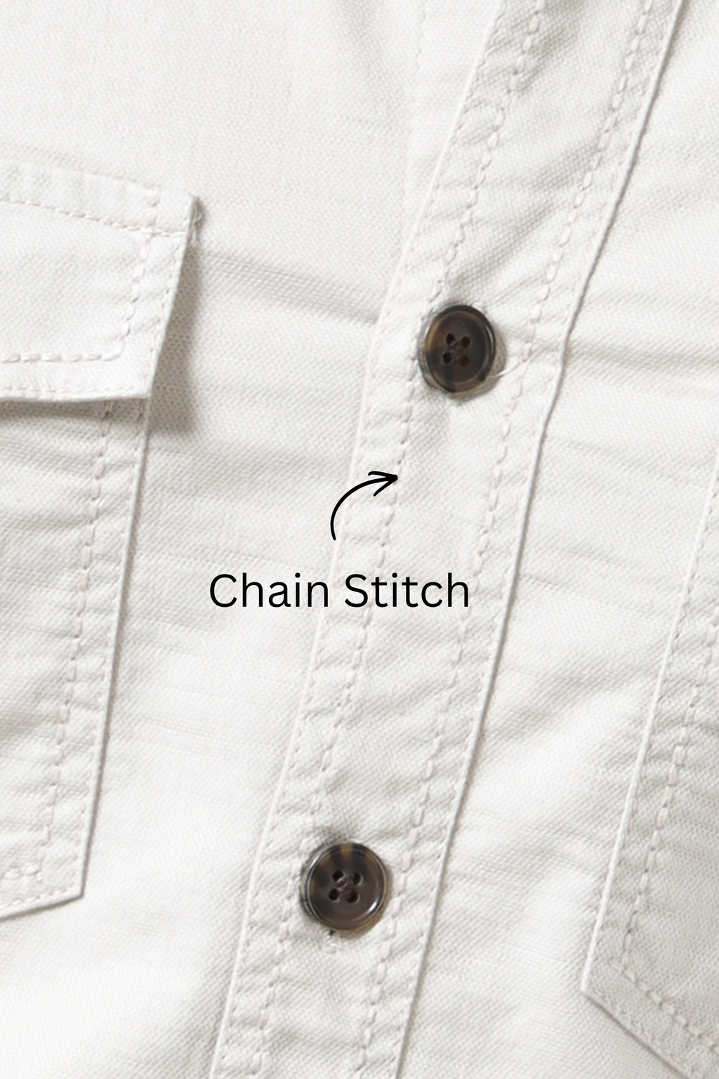 Men’s Beige Cotton Utility Casual Shirt with Dual Flap Pockets