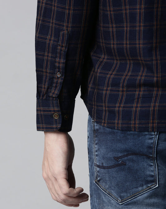 Swing Indigo Khaki Checkered Shirt