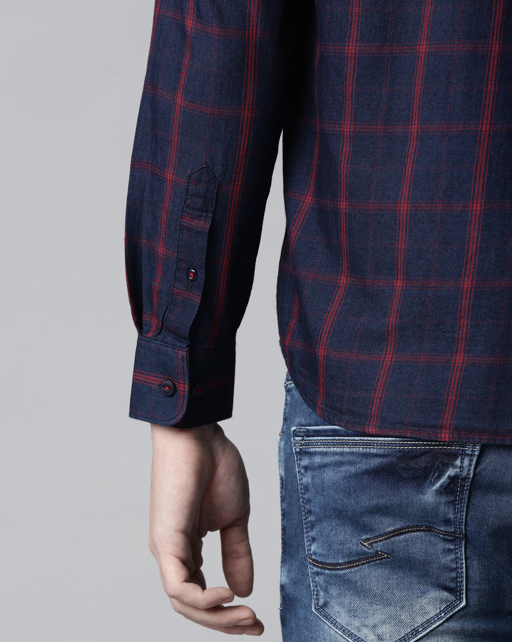 Swing Denim Blue Checkered Shirt