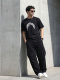 Black Oversized Bio Wash Terry