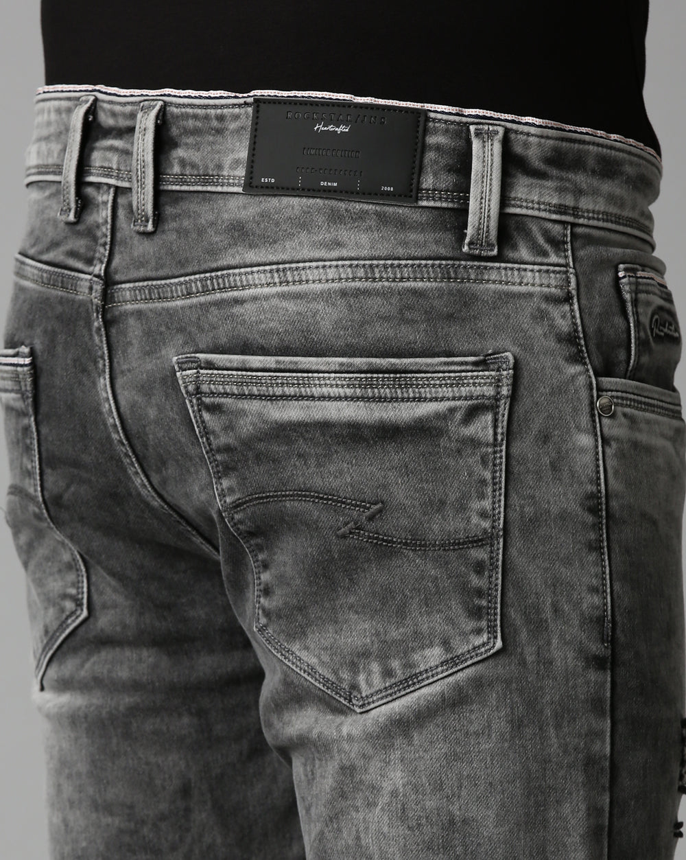 Distressed Grey Denim
