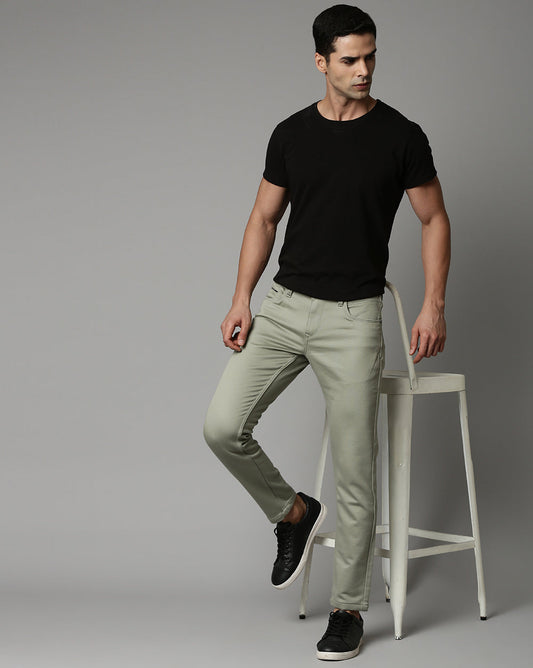 Pistachio Green Colored Denim
