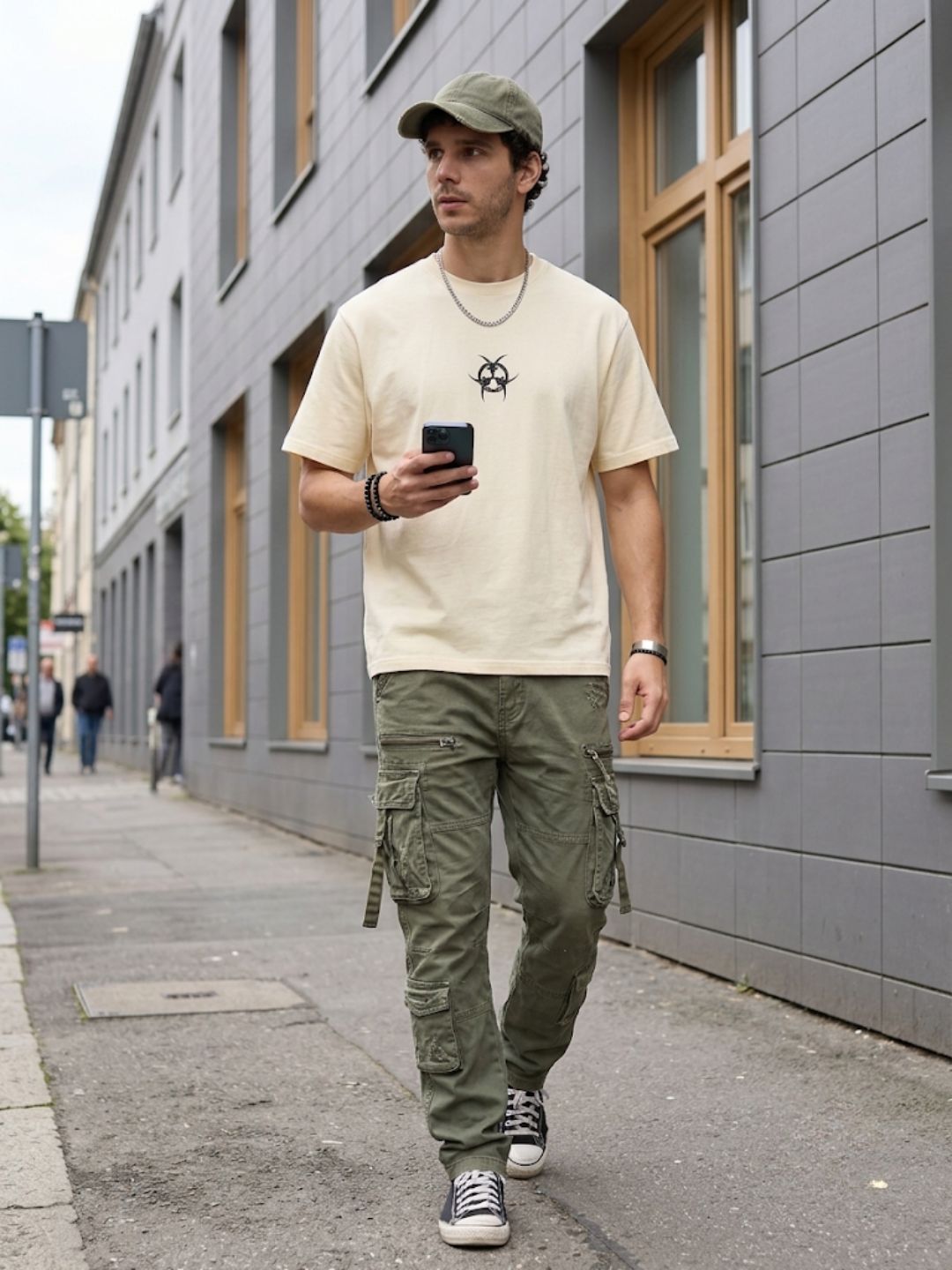 Cream Oversized Bio Wash Terry